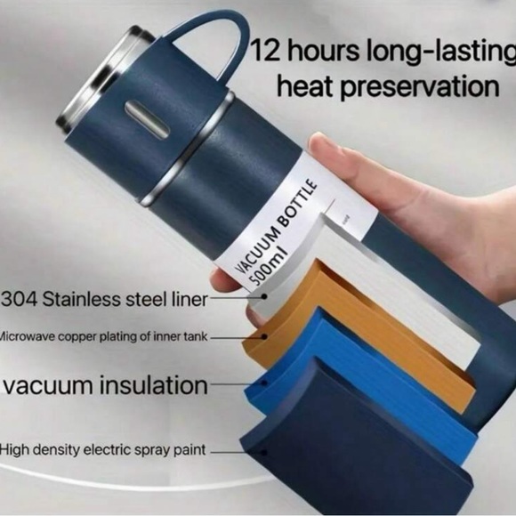 1 Set Stainless Steel Thermal Cup, Double Layer Leakproof Insulated Water Bottle - Picture 14 of 15